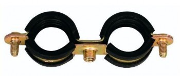 ABRAZADERA ISOFONICA DOBLE M-6 G/E 15 ACERO BRICOMATADO BOLSA 5 UNIDADES