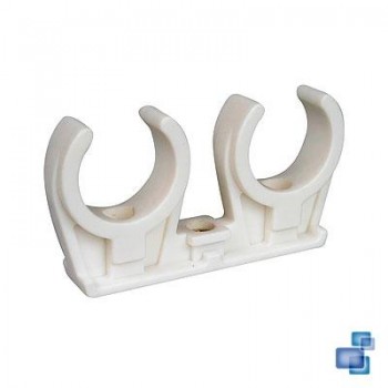 ABRAZADERA BLANCA CLIP DOBLE M-6 14-15mm 3/8  BOLSA 5 UNIDADES