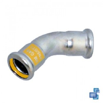 CURVA 45 HH 15 ACC. GAS PRENSAR ACERO INOXIDABLE 316 INOXPRES