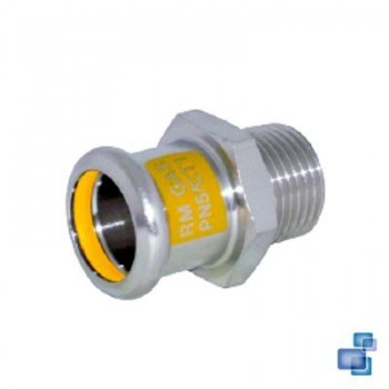 UNIÓN MACHO ACCESORIO GAS PRENSAR INOXIDABLE 316 INOXPRES
