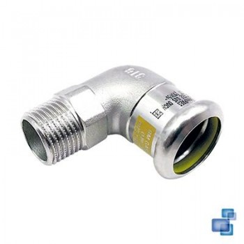 CODO 90º MACHO ACCESORIO GAS PRENSAR INOXIDABLE 316 INOXPRES