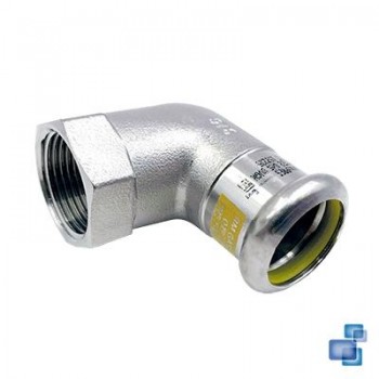 CODO 90º HEMBRA ACCESORIO GAS PRENSAR INOXIDABLE 316 INOXPRES