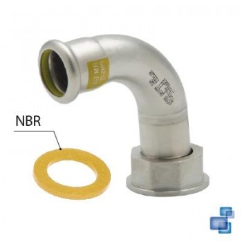 RACOR 90º PRECINTABLE ACCESORIO GAS PRENSAR INOXIDABLE 316 INOXPRES