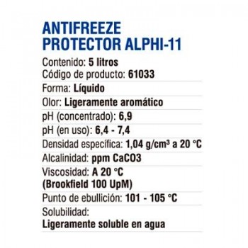 ANTIFREEZE PROTECTOR ALPHI-11  5 litros FERNOX 61033 inhibidor/protector