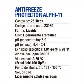 ANTIFREEZE PROTECTOR ALPHI-11  25 litros FERNOX 23980 inhibidor/protector