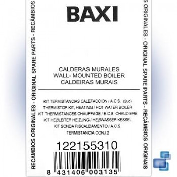 KIT TERMISTANCIAS CALEFACCIÓN A.C.S. BAXI 122155310