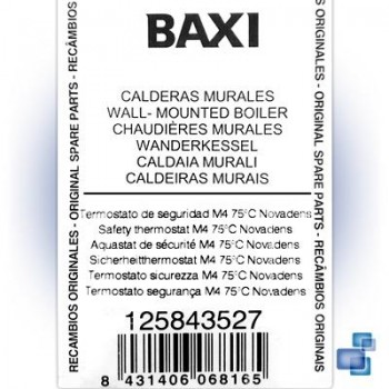 TERMOSTATO DE SEGURIDAD M4 75 ºC NOVADENS/PLATINUM BAXI