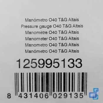 MANÓMETRO DIÁMETRO 40 T&G ALTAIS BAXI