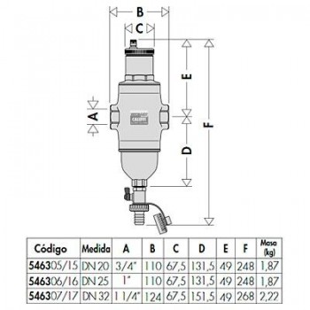 SEPARADOR DE AIRE-DESFANGADOR DISCALDIRT 546 CALEFFI