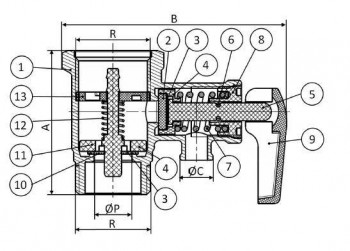 VALVULA SEGURIDAD PARA TERMO Y RETENCION 3194 3/4" 3194 05