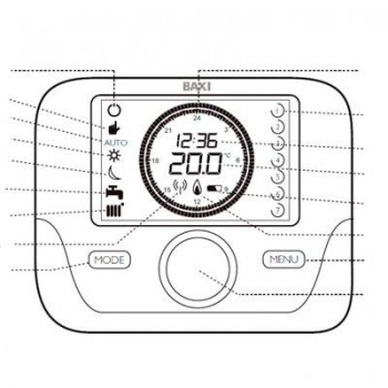 TERMOSTATO MODULANTE PROGRAMABLE INALÁMBRICO RCX 10C BAXI 140040351
