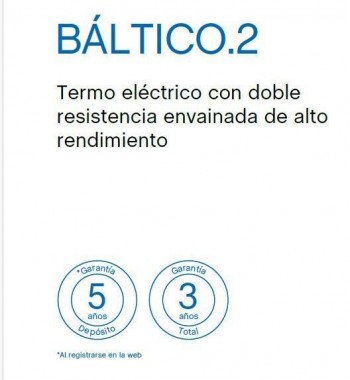TERMO ELECTRICO BALTICO.2 50L SLIM  BIPOSIONAL RESISTENA ENVAINADA