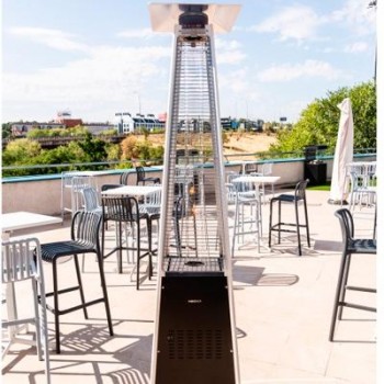 ESTUFA TERRAZA FLAMME PIRAMIDE CON RUEDAS