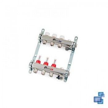 COLECTOR PREMONTADO ACERO INOXIDABLE 1" CON CAUDALIMETRO ICL 3 SALIDAS SYSCLIMA