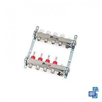 COLECTOR PREMONTADO ACERO INOXIDABLE 1" CON CAUDALIMETRO ICL 4 SALIDAS SYSCLIMA