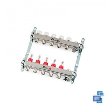 COLECTOR PREMONTADO ACERO INOXIDABLE 1" CON CAUDALIMETRO ICL 5 SALIDAS SYSCLIMA