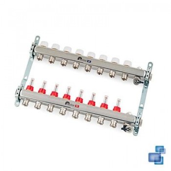 COLECTOR PREMONTADO ACERO INOXIDABLE 1" CON CAUDALIMETRO ICL 8 SALIDAS SYSCLIMA