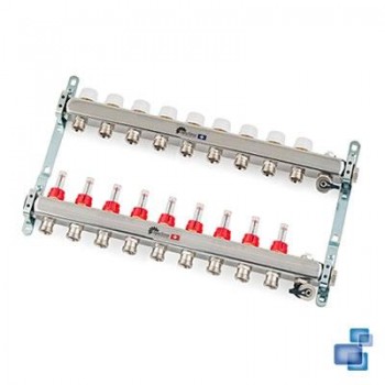COLECTOR PREMONTADO ACERO INOXIDABLE 1" CON CAUDALIMETRO ICL 9 SALIDAS SYSCLIMA