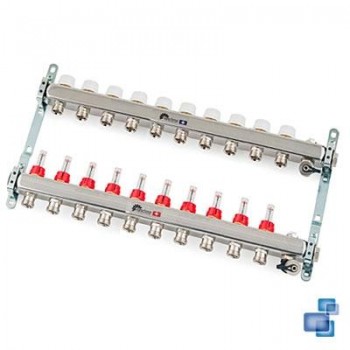 COLECTOR PREMONTADO ACERO INOXIDABLE 1" CON CAUDALIMETRO ICL10 SALIDAS SYSCLIMA