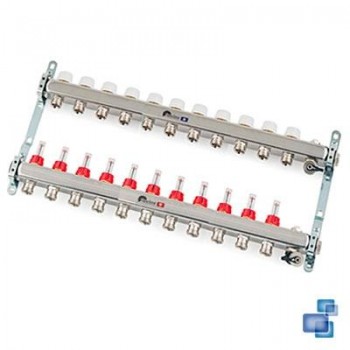 COLECTOR PREMONTADO ACERO INOXIDABLE 1" CON CAUDALIMETRO ICL11 SALIDAS SYSCLIMA