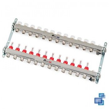 COLECTOR PREMONTADO ACERO INOXIDABLE 1" CON CAUDALIMETRO ICL12 SALIDAS SYSCLIMA