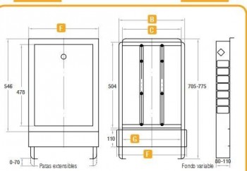 CAJA BLANCA METÁLICA EMPOTRABLE H400 SUELO RADIANTE