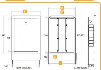 CAJA BLANCA METÁLICA EMPOTRABLE H400 SUELO RADIANTE