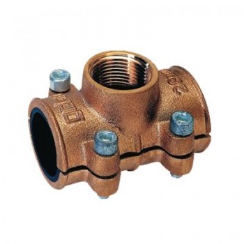 ABRAZADERA CON TOMA DE LATON TIPO RB PARA TUBO COBRE GEBO