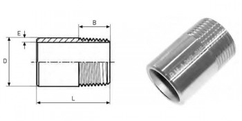 ENTRONQUE ROSCADO ACERO INOXIDABLE AISI 316 FIG.149