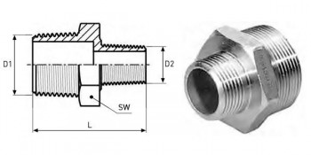 MACHÓN REDUCIDO ACERO INOXIDABLE AISI 316