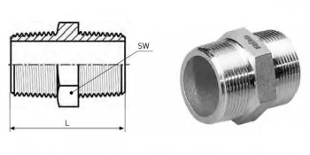 MACHÓN DOBLE ACERO INOXIDABLE AISI 316