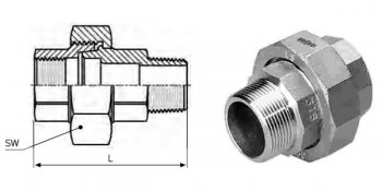 ENLACE 3P H-M CÓNICA ACERO INOXIDABLE AISI 316