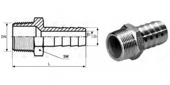 ENTRONQUE MANGUERA ACERO INOXIDABLE AISI 316