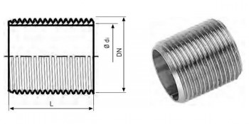 MANGUITO MACHO ROSCA EXTERIOR ACERO INOXIDABLE AISI 316