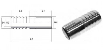 ENTRONQUE ROSCA-MANGUERA ACERO INOXIDABLE AISI 316