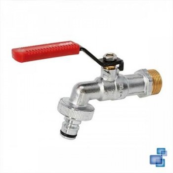GRIFO ESFERA JARDIN 1/2"-3/4" ENCHUFE RAPIDO PALANCA ACERO AL CARBON