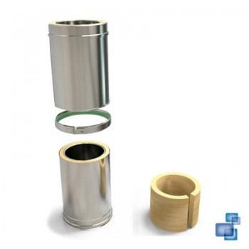 MÓDULO REGULABLE 0,50 m - 0,82 m. DIÁMETRO 150/200 CHIMENEA DOBLE PARED INOX 316-304 CONVESA KW