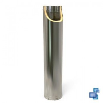MÓDULO SILENCIADOR 1m DIÁMETRO 150/200 CHIMENEA DOBLE PARED INOX 316-304 CONVESA KW