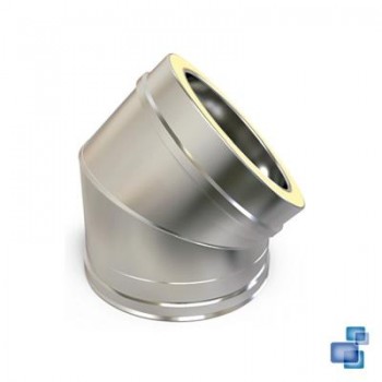 CODO 45º DIÁMETRO 150/200 CHIMENEA DOBLE PARED INOX 316-304 CONVESA KW