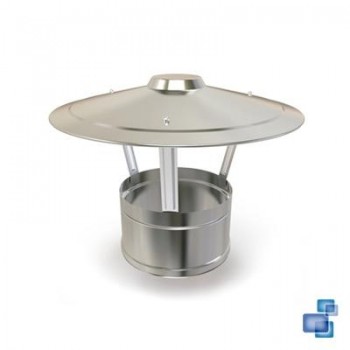 CAPERUZA ANTILLUVIA DIÁMETRO 150/200 CHIMENEA DOBLE PARED INOX 316-304 CONVESA KW