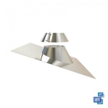 CUBREAGUAS AJUSTABLE 0-35º + COLLARÍN DIÁMETRO 150/200 CHIMENEA DOBLE PARED INOX 316-304 CONVESA KW
