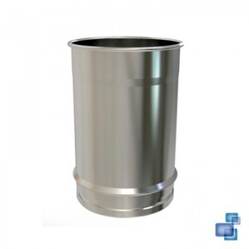 MÓDULO RECTO CHIMENEA DIÁMETRO 125 0,25 m INOX SIMPLE PARED BI 316 CONVESA