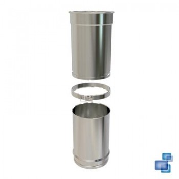 TRAMO CHIMENEA EXTENSIBLE 0,25-0,40 DIÁMETRO 125 INOX 316 SIMPLE PARED PSLI-BI CONVESA