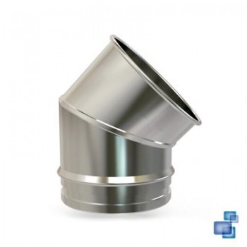 CODO 45º CHIMENEA DIÁMETRO 125 INOX 316 SIMPLE PARED PSLI-BI CONVESA