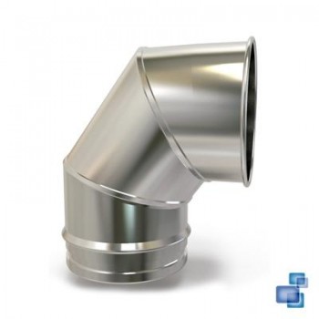 CODO 90º CHIMENEA DIÁMETRO 125 INOX 316 SIMPLE PARED PSLI-BI CONVESA