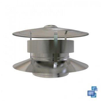 CAPERUZA ANTIVIENTO CHIMENEA DIÁMETRO 125 INOX SIMPLE PARED BI 316 CONVESA