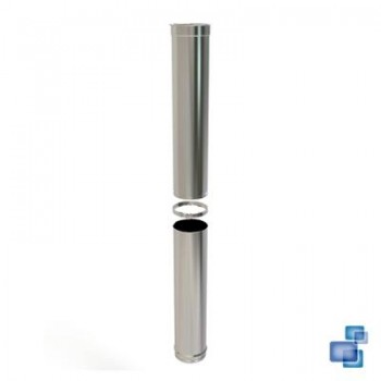 TRAMO CHIMENEA EXTENSIBLE 0,80-1,30 DIÁMETRO 125 INOX SIMPLE PARED BI 316 CONVESA