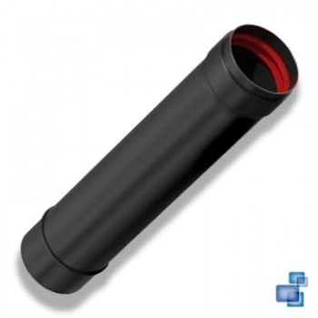 TUBO MH 100 ACERO SIMPLE VITRIFICADO NEGRO PELLET/BIOMASA  FIG