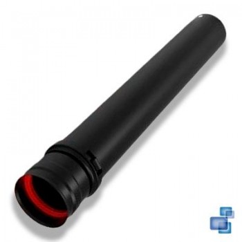 TUBO TELESCÓPICO M-H 100 x 500-900 mm ACERO SIMPLE VITRIFICADO NEGRO PELLET/BIOMASA FIG