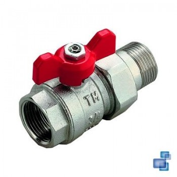 VÁLVULA ESFERA M-H 1 1/4 MARIPOSA ROJA 2121R TIEMME PARA COLECTOR